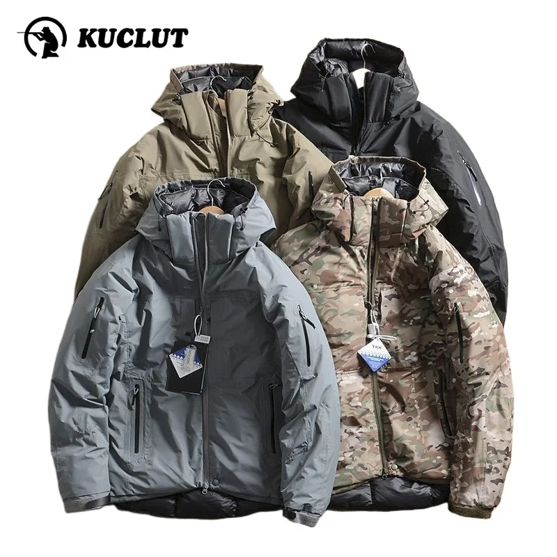 Outdoor Men's Anti Extreme Cold Loose Coat Snow Parka Coat Hooded Windproof Waterproof Down Jackets Mountaineering Skiing Suit