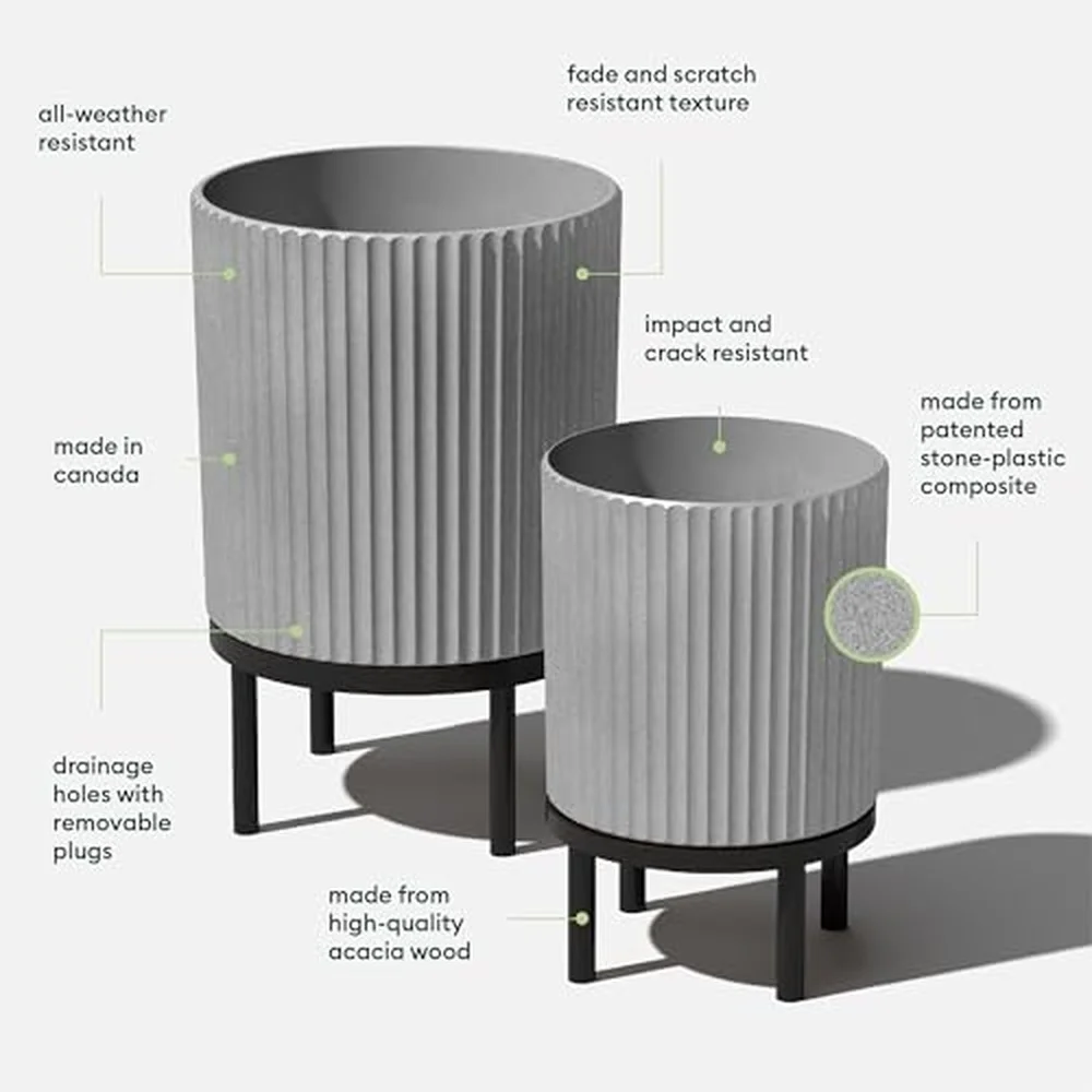Demi Series Raised Duo Planters Set of 2 Planters with Stands