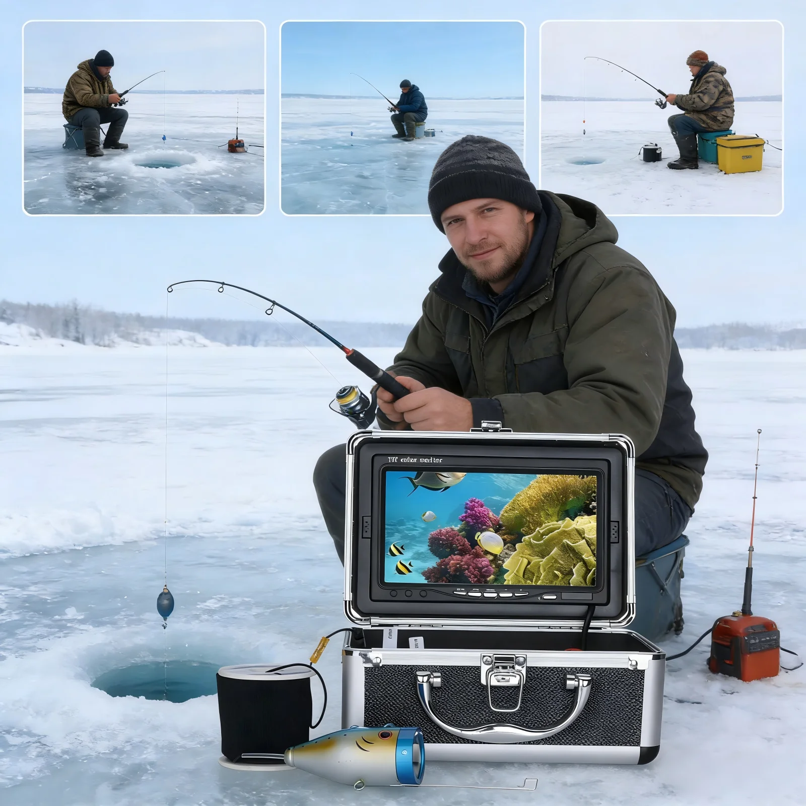 

Portable Fishing Camera Underwater Fish Finder 30LEDs 7"15M 30M 50M IP68 Waterproof Fishfinder For ICE/Sea/River