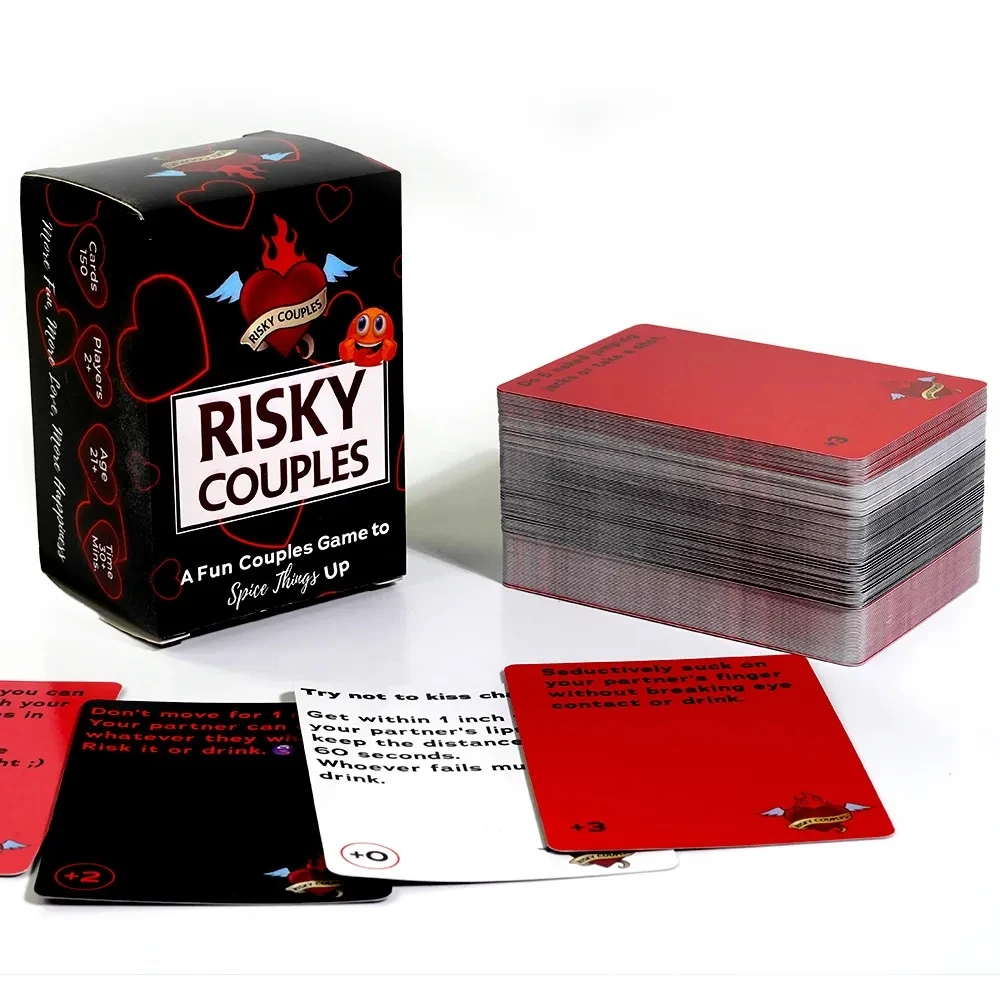 RISKY COUPLES - Fun Couples Game for Date Night 150 Spicy Dares Questions for Your Partner Romantic Anniversary Valentines Gifts