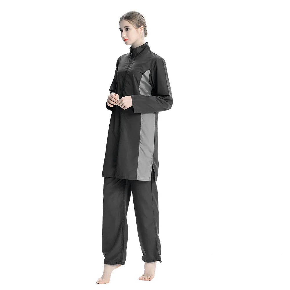 Maillot de Bain Burkini Couvert pour Femme Musulmane, Ensemble Trois Pièces, 2022
