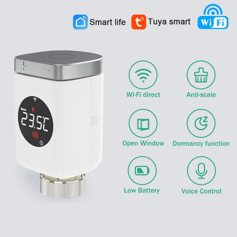 Tuya Smart Wifi Radiator Valve Plastic Radiator Valve Actuator Heating Temperature Controller For Alexa Google Home