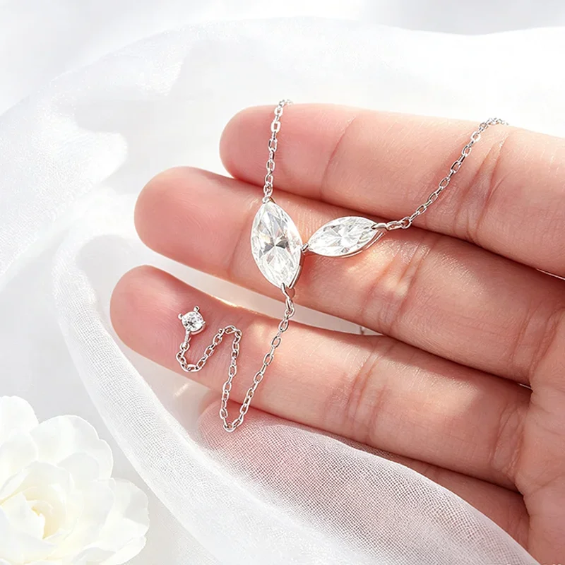 FCGJHW Trendy 4.2CTTW Marquise Moissanite Nec...