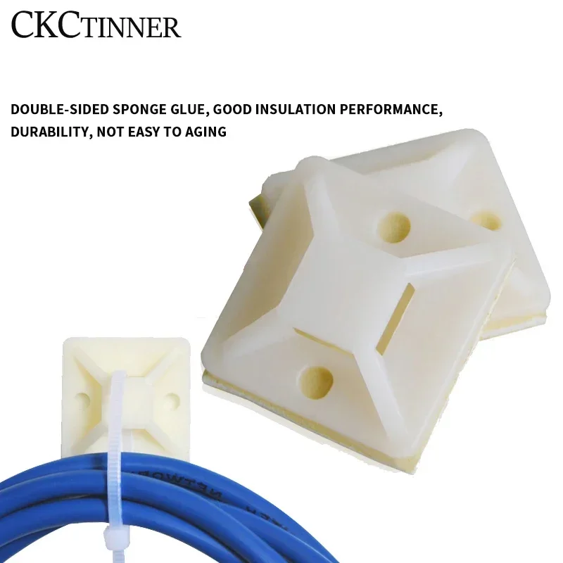 100 шт., самоклеящиеся крепления для кабелей