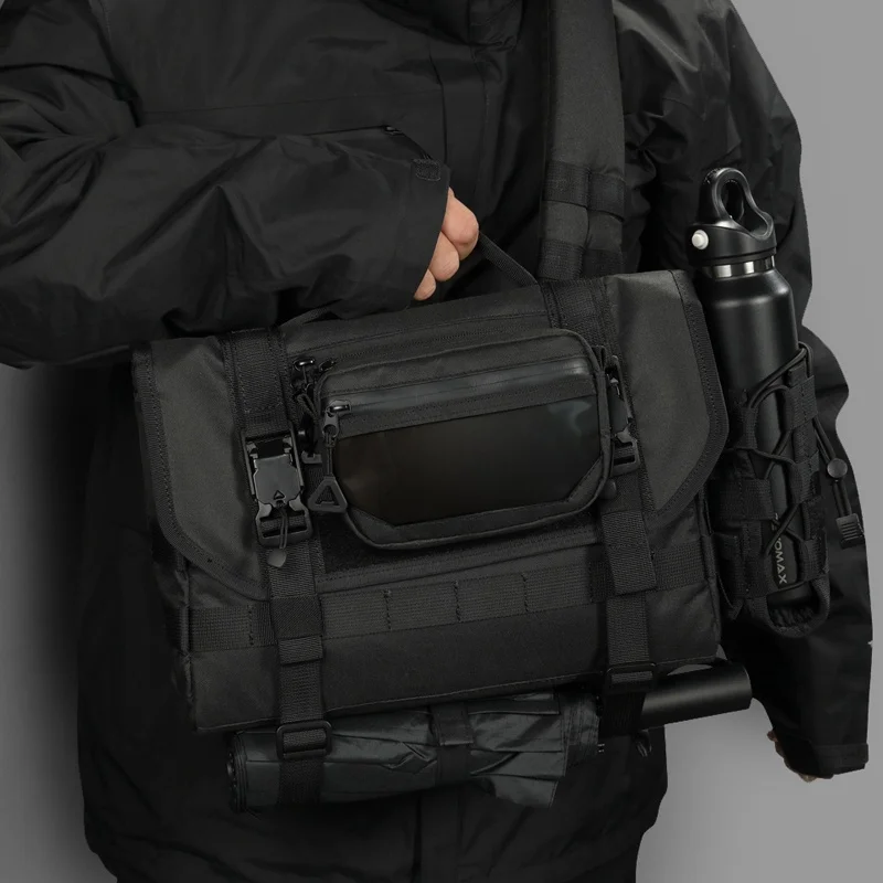 

Тактическая сумка через плечо Qui Response, мужская функциональная сумка Xo Street Trend, водонепроницаемая тканевая сумка из бычьей ткани, спортивная сцена