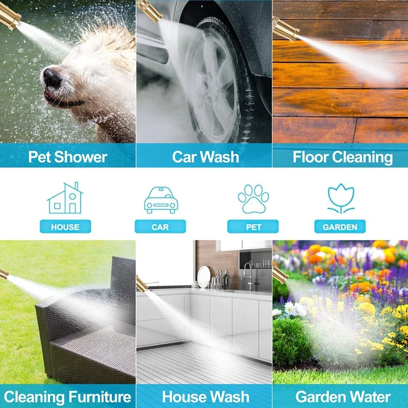 Садовый шланг, 25 футов, металлический водяной шланг с латунной насадкой, прочные фитинги, стойкий к проколу, простой в использовании и хранении, простой в использовании