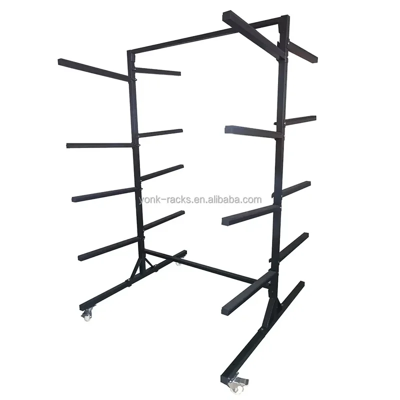 Latest Mild-Steel Upright Surfboard & Kayak Rack Holder with 300kg Capacity and 4-Wheel Design