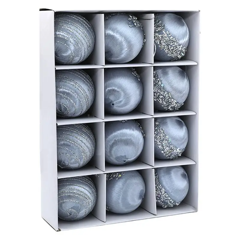 

Флокированные елочные шары, украшения, бархатные шары, рождественские шары, 12 шт., элегантные мягкие рождественские шары на Рождество