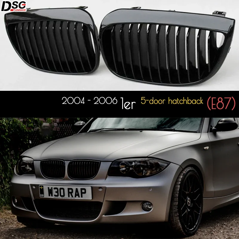 

Черная решетка для BMW 1 серии (1-го поколения) 2004–2006 гг. Предварительно фейслированная E87 (Pre-LCI), глянцевая отделка, идеальная посадка