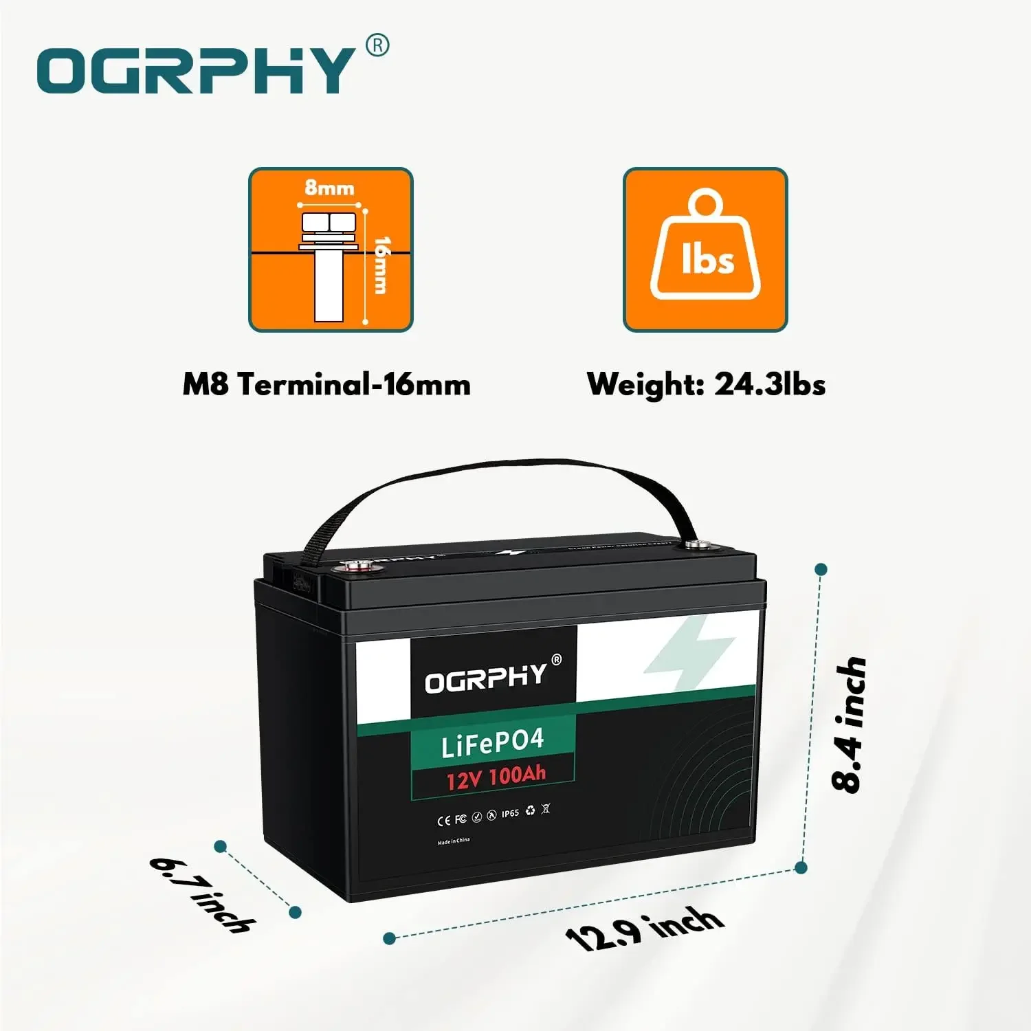 4 Pack 12V 100Ah LiFePO4 Battery 1280Wh Grade A Cells Lithium Battery with 100A BMS 5000+ Deep Cycles Battery for RV