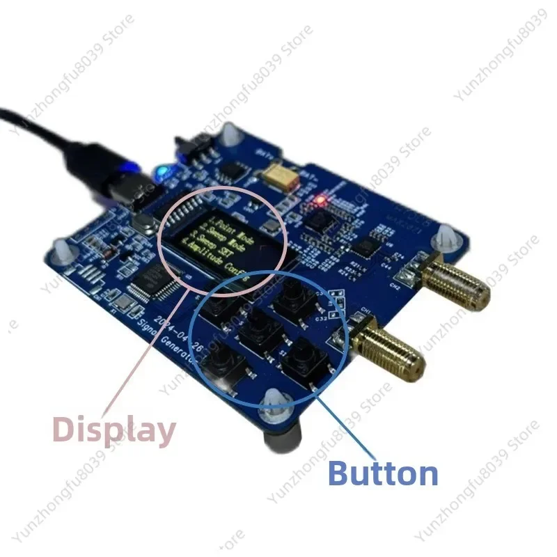HT008 RF Signal Source Generator 23.5MHz6000MHz Serial Port Control PLL Frequency Synthesizer Module MAX2871 MAX2870 For RF Test