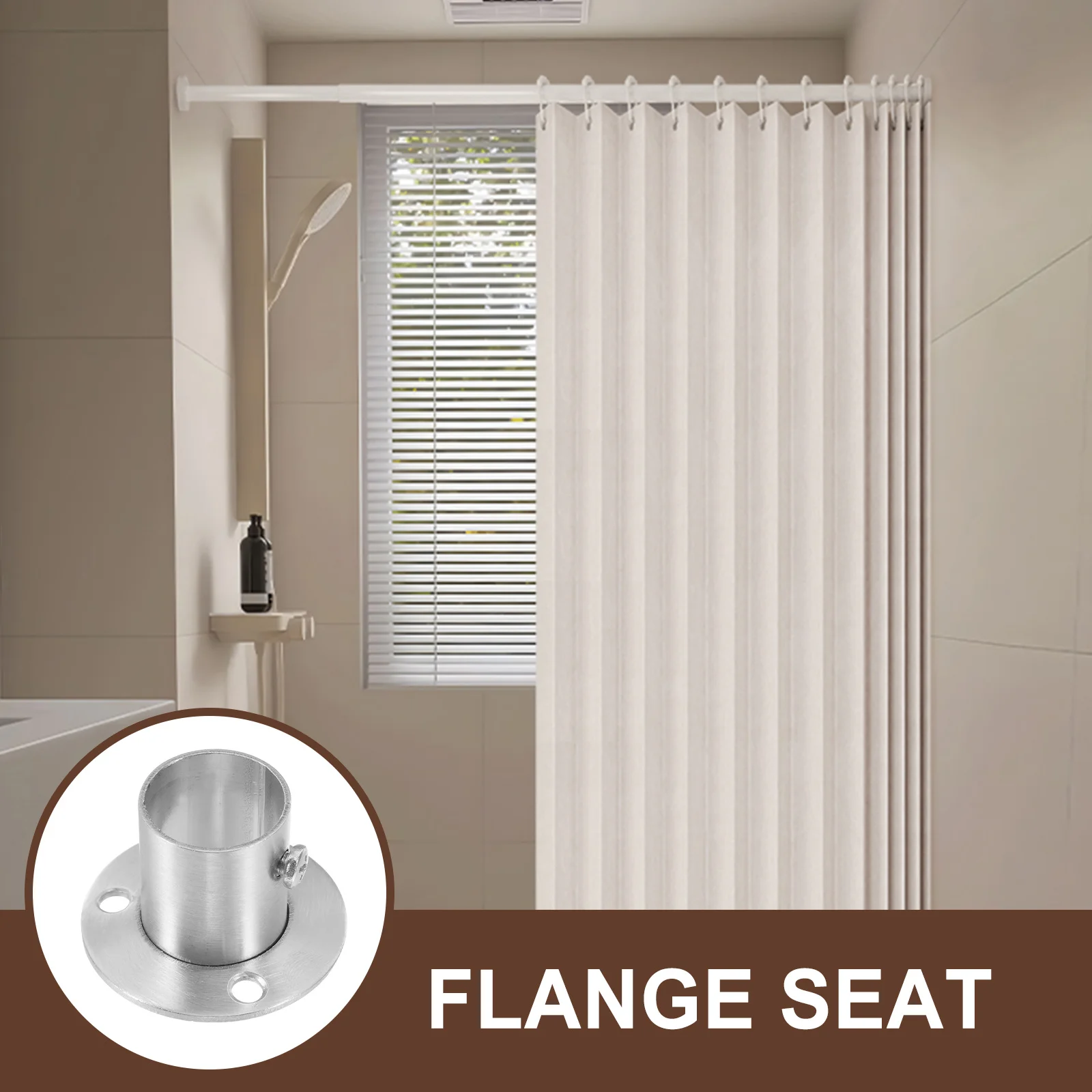 6 قطعة قضيب الستارة المعدنية قاعدة حامل أنابيب البناء قوي قوس مثالية لدعم أنبوب خزانة الملابس المنزلية #5