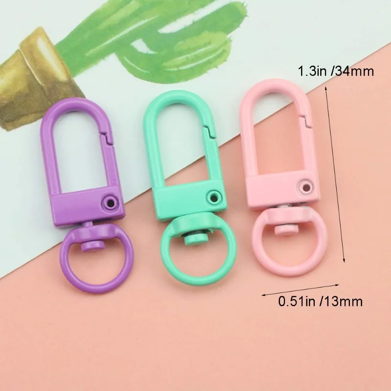 10Pcs/Lot Random Color Alloy Snap Lobster Clasp Hooks Keychain Findings for DIY Key Chain Necklace Bracelet Supplies Wholesale