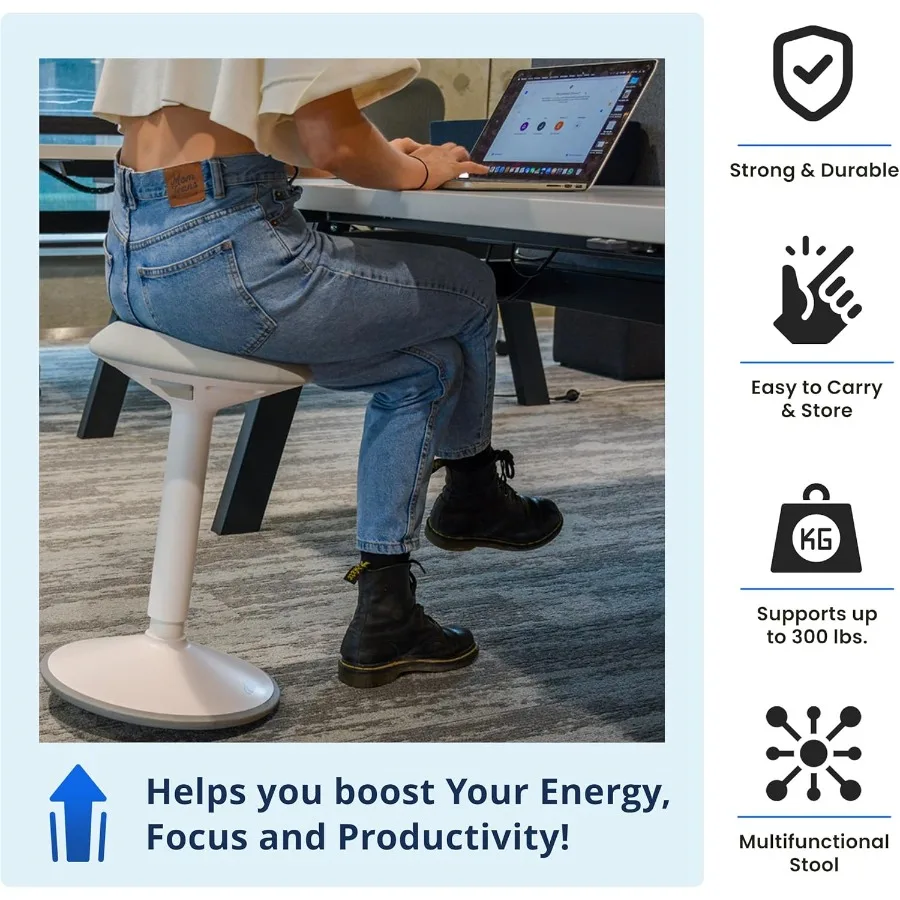 ارتفاع قابل للتعديل كرسي مكتب قائم للاستخدام المكتبي والفصول الدراسية 1624 بوصة نطاق قابل للتعديل قطب مريح تمايل البراز مع