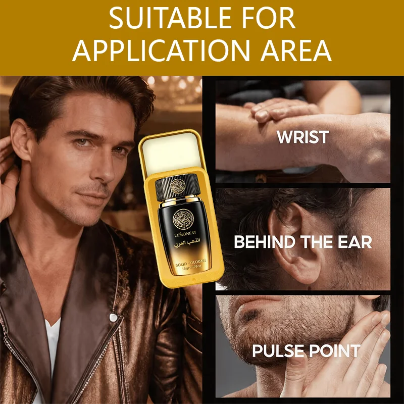 Tragbares Arabisches Festparfüm für Männer, Orientalisch-Holziges Aroma, Langanhaltender Festparfüm-Balsam für den Körper – Detail 7