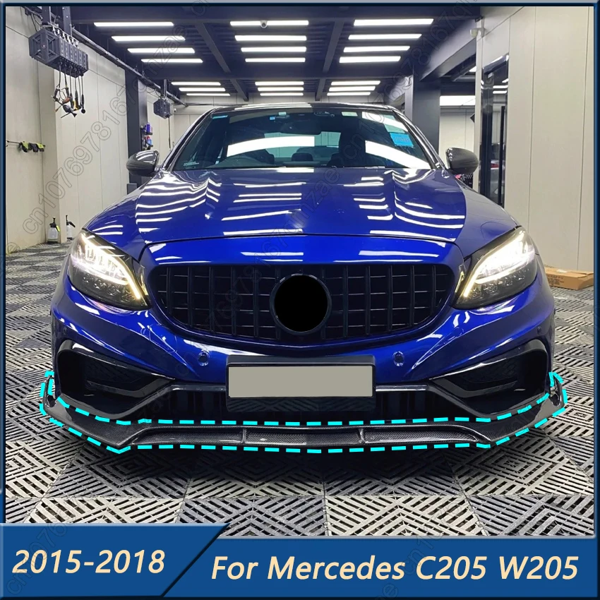 

Gloss Black Car Front Bumper Splitter Lip For Mercedes Benz C Class W205 C205 C200 C250 C260 C300 2015-2018 Diffuser Spoiler Kit