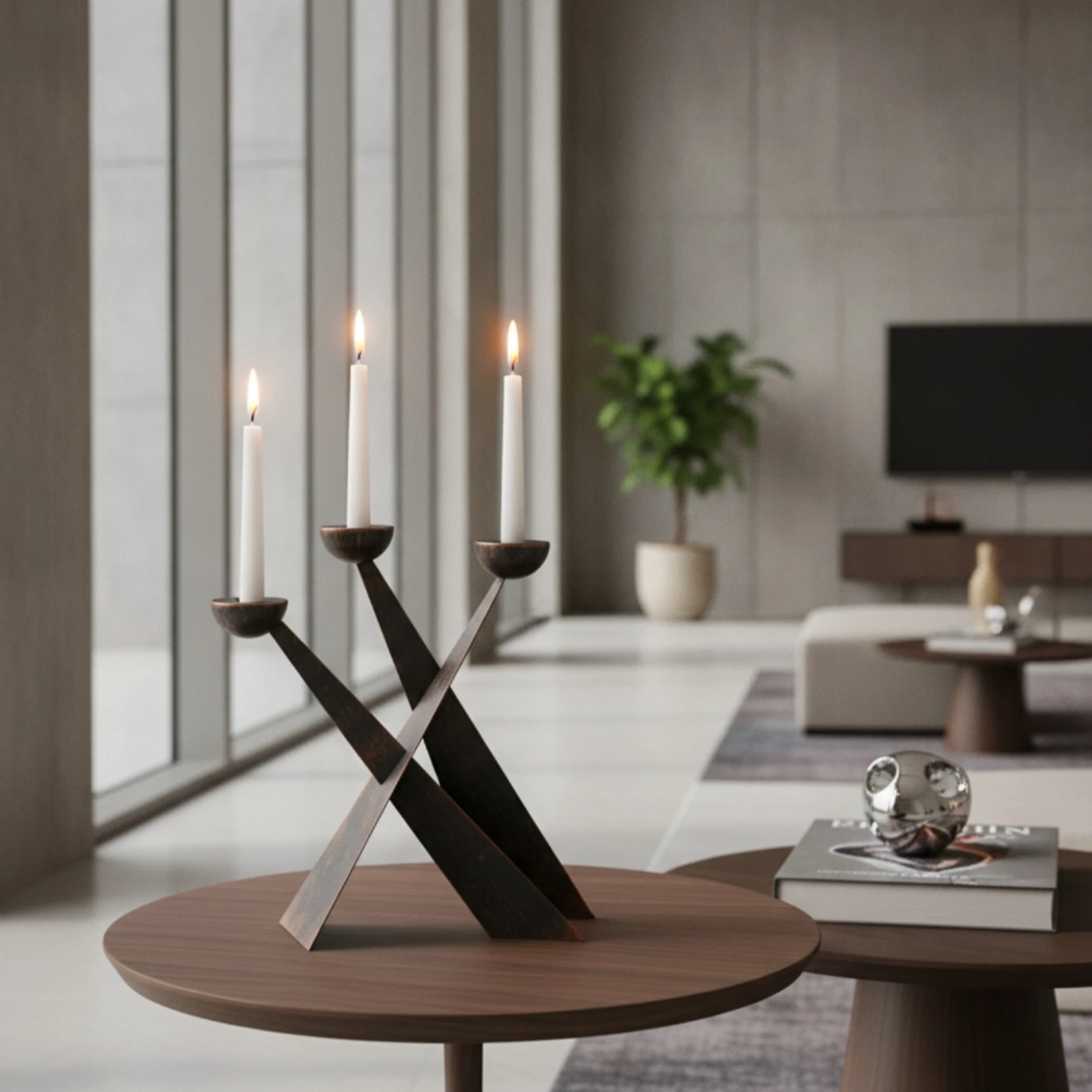 Cross Candlestick Holder Minimalist Candleholder with Cross Candlestick Holder with Crown of Thorns Vintage for Dining Table