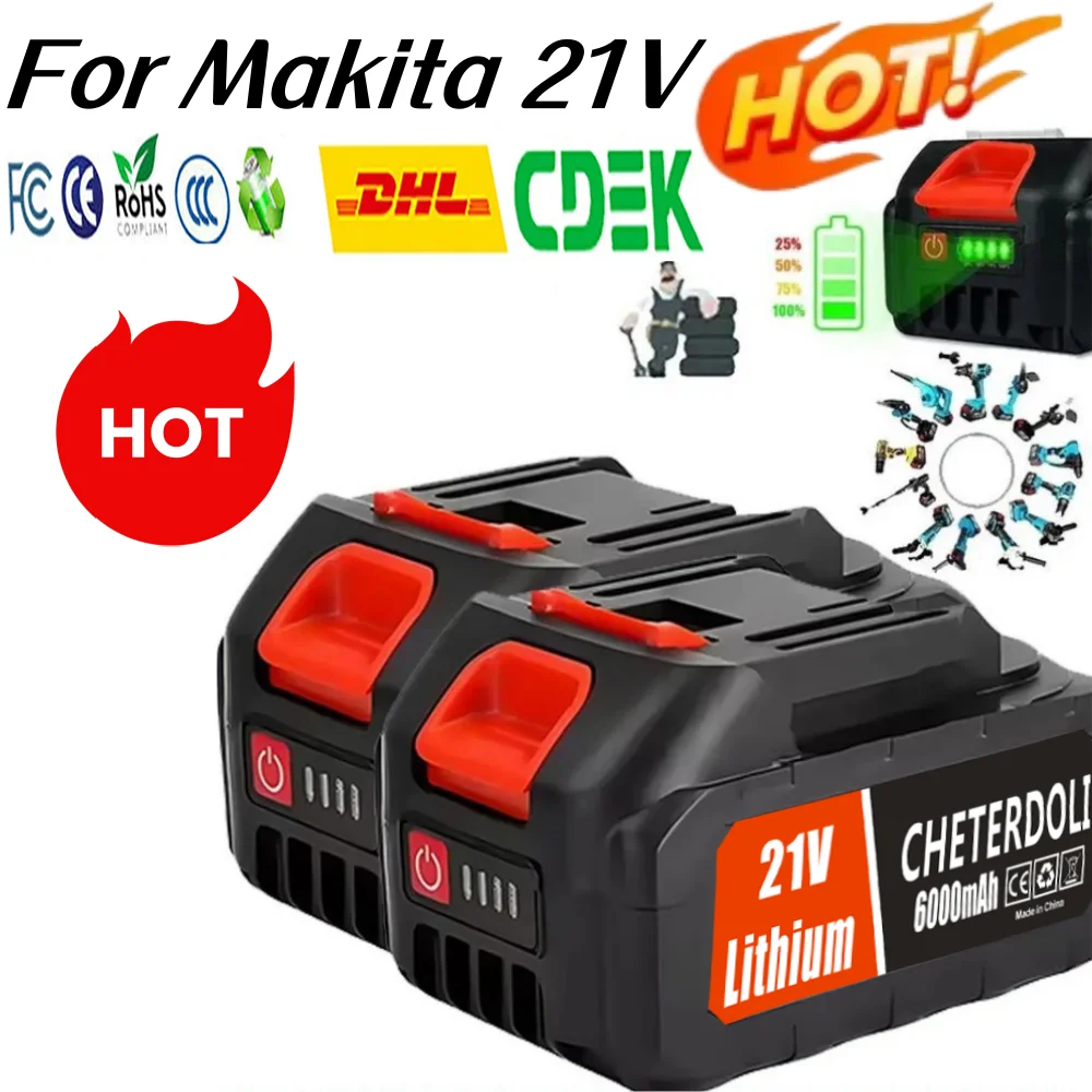 

21V 3000mAh/6000mAh/9000mAh Battery For Makita 18V Power Tools Replacement Accessories BL1860 BL1850Rechargeable batteries Pack.