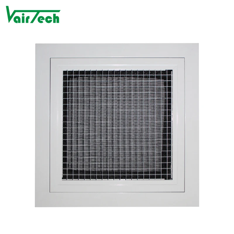 نظام HVAC صندوق بيض من الألومنيوم مصبغة سقف معدني عودة شبكة الهواء تهوية صندوق البيض تصفية مصبغة 24x24 بوصة للتعليق