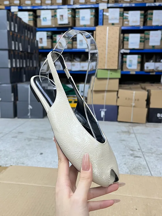 

Моющийся цветной ботинок с круглым носком и открытым носком на плоской подошве с одним ремешком Faion oes для женщин, дышащий, удобный, весенний...