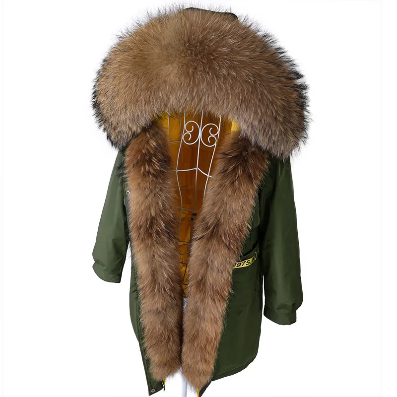 Maomaokong 2022ขนสัตว์ลงเสื้อผู้หญิงยาวเสื้ออบอุ่น Outwear Big Fur ผู้หญิงที่หรูหราเสื้อผ้าปักเป้าแจ็คเก็ต