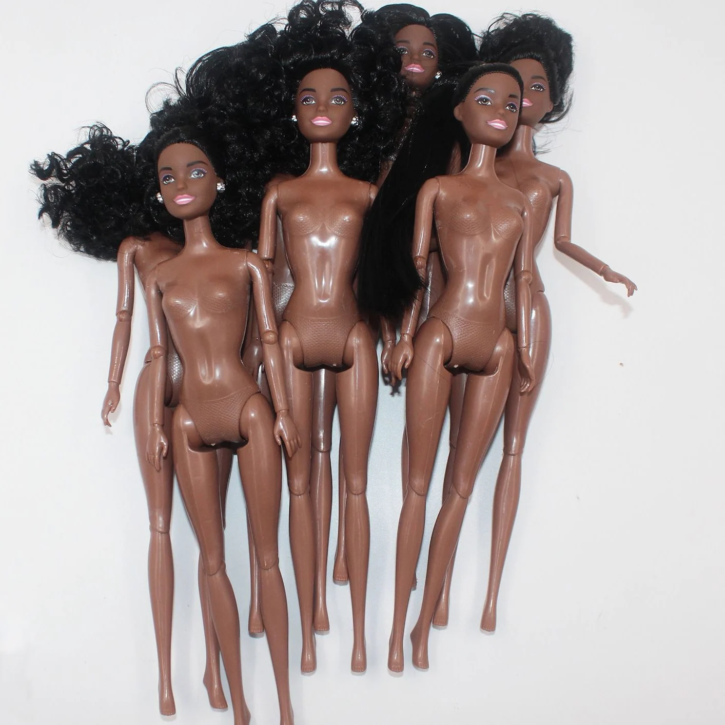 30cm Height 1/6 Black Dolls 11 Multi-Joint Moveable Black Skin African Dolls with Black Hair For Girls DIY Dress Up Toys