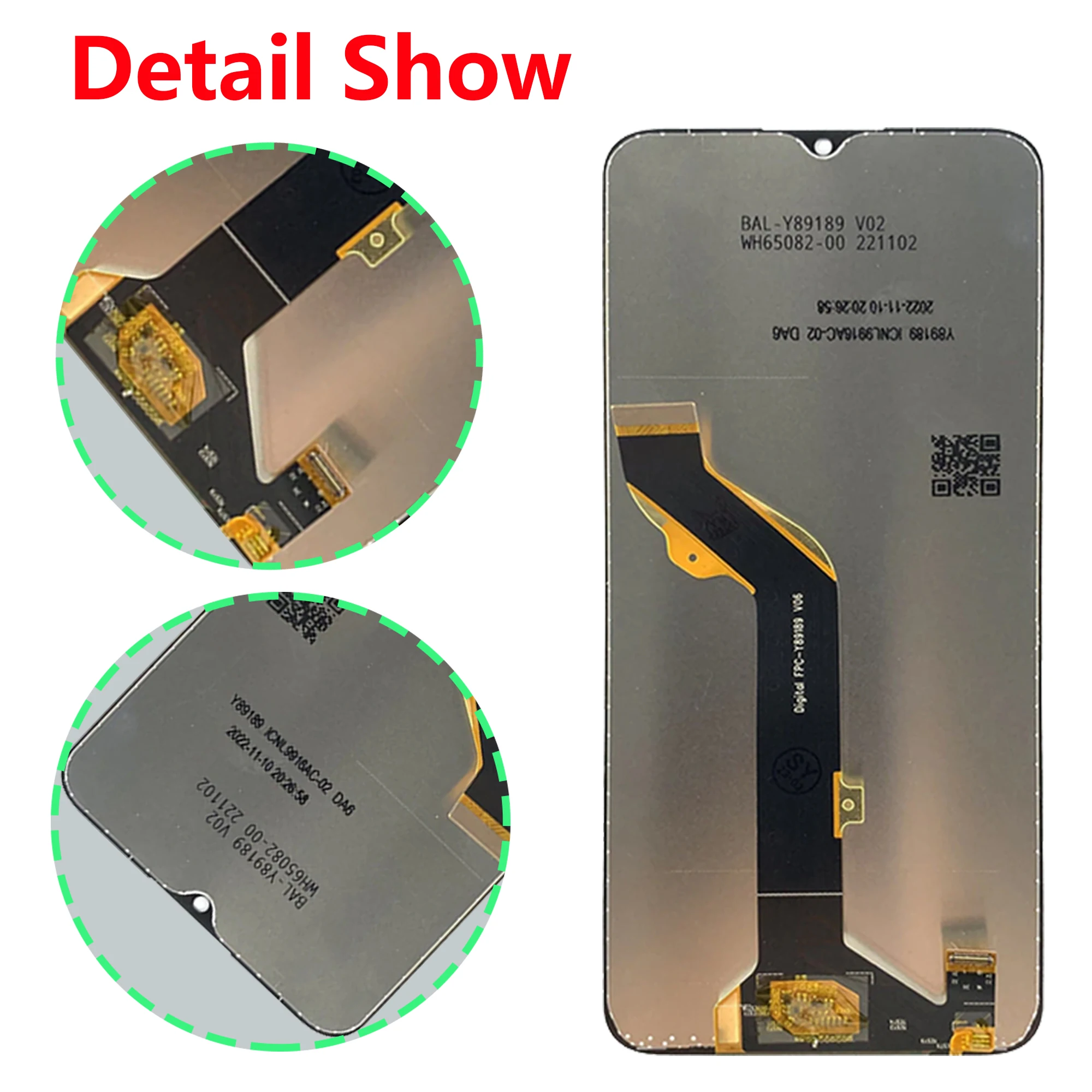 Original Pantalla For TCL 406 Full With Frame T506K LCD Touch Screen Assembly Replacement Digitizer Panel Repair Display Parts