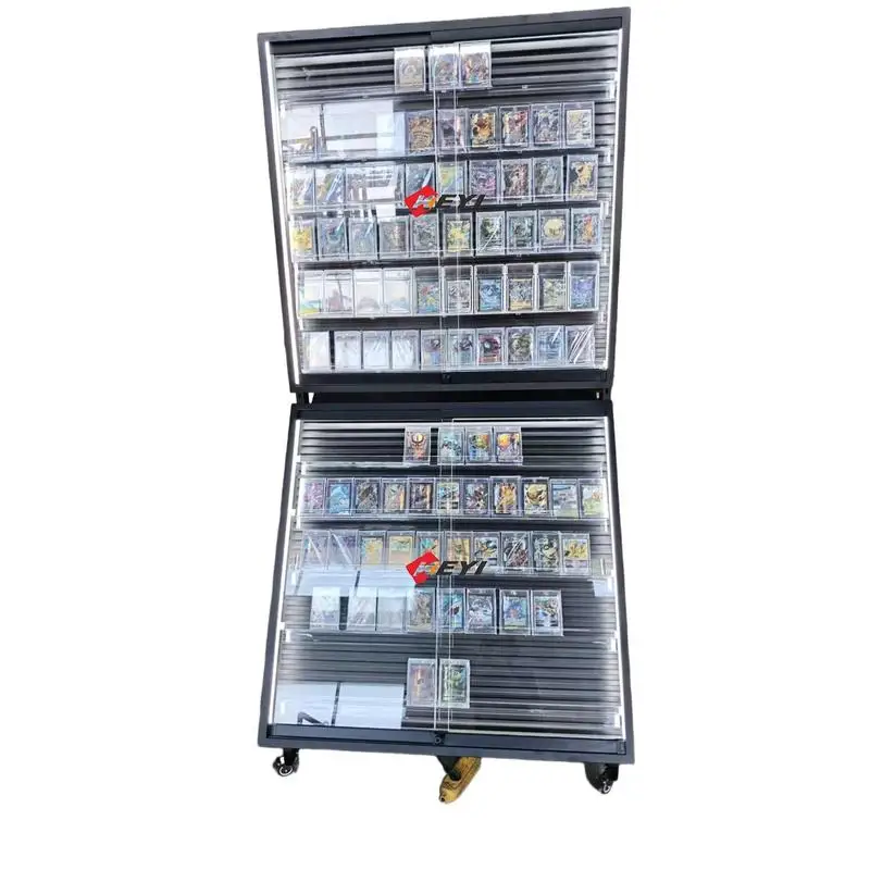 custom.Modern Double-Sided Re-positionable Rail Panel Display Stand Metal Acrylic Eco-friendly Display Rack LED Light