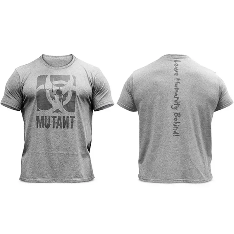 Summer Gym Men\'s T Shirt MUTANT Print 100% Cotton Fitness Women Graphic T-Shirts High Quality Bodybuilding Tees Man Clothing