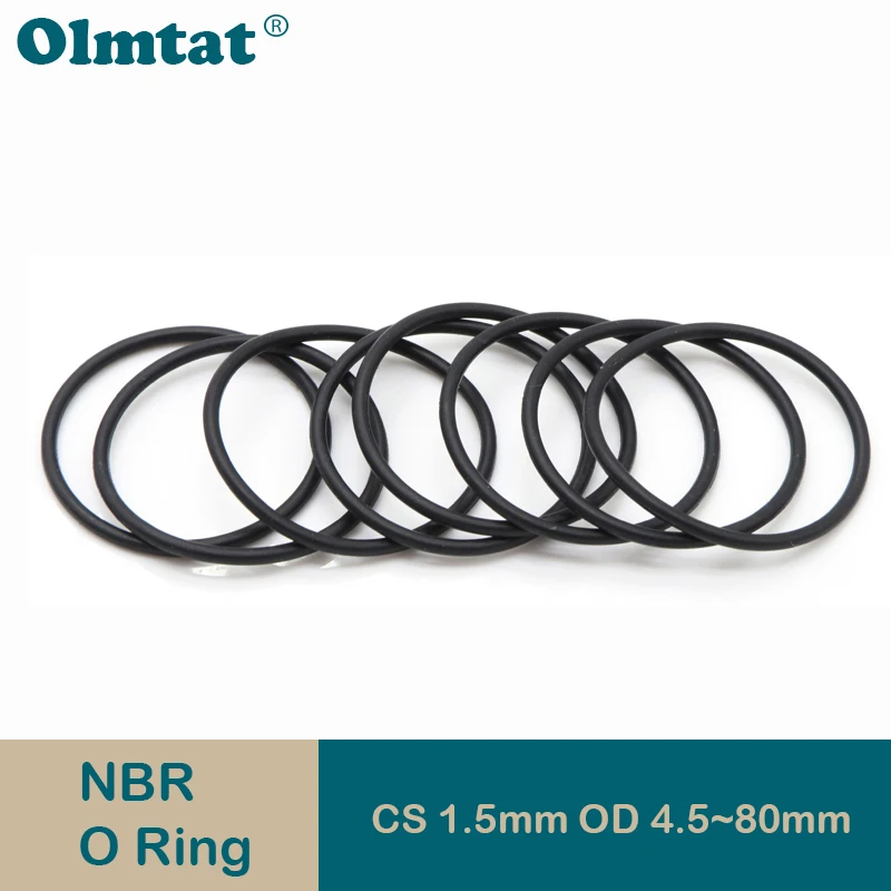 

50/100Pcs Black NBR O Ring Gasket CS 1.5mm OD 4.5mm ~ 80mm Nitrile Rubber Round O Type Corrosion Oil Resist Sealing Washer