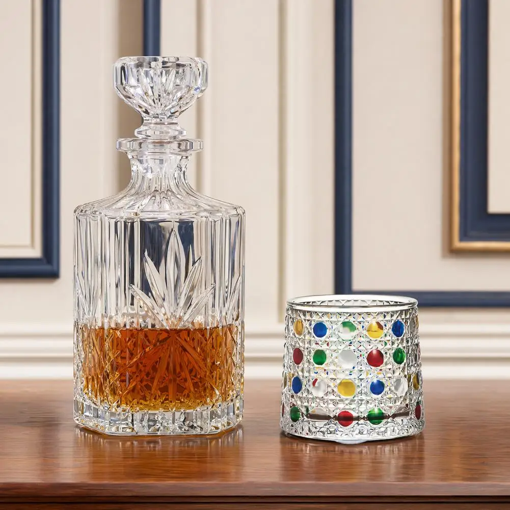 360 Degree Rotating Bourbon Glass Whiskey Swirl Glass Rotating Whiskey Glass with 360-degree Spinning Base Hand-painted Embossed