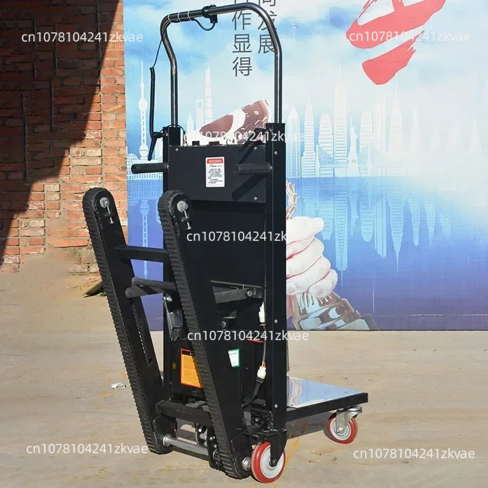 400KG Electric Stair Climbing Vehicle Cargo Handling Cart Crawler-type Up and Down Stair Climber Folding Hand Trolley 48V 72AH