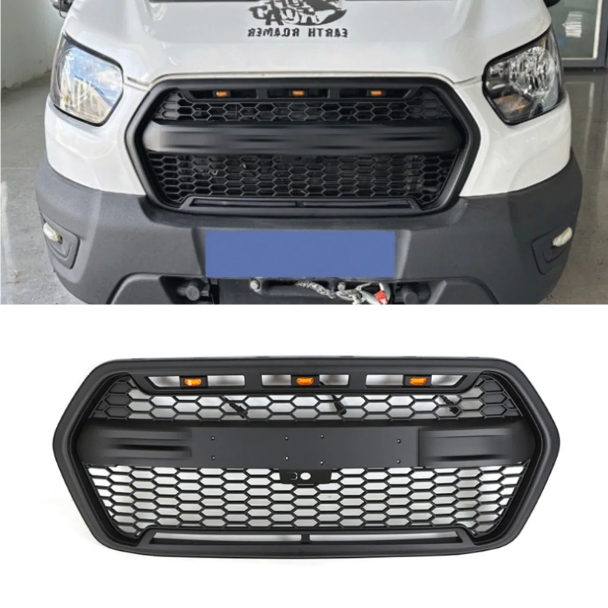 Racing Grills Car Bumper Grill Front Bumper Racing Grille Grill Modification Part for Ford Transit 2022-2023 Car Accessories