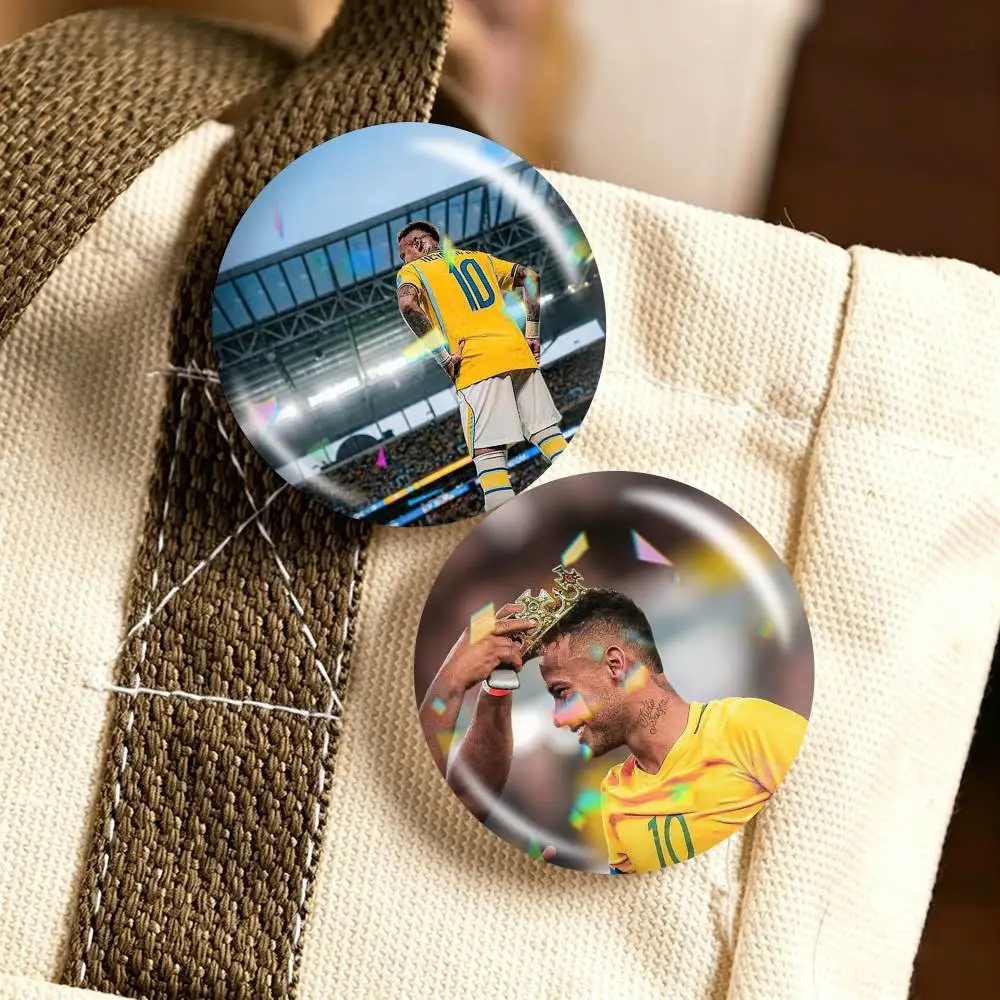 football superstar Neymar Jr  25 32 44 58 75mm Badges Personalized Round Brooches Pins Accessory Gift