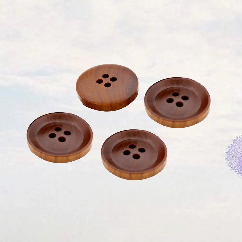 

10 шт. натуральных деревянных пуговиц, круглые, вогнутые, коричневые, для шитья, вязания, скрапбукинга, рукоделия, аксессуары для рукоделия