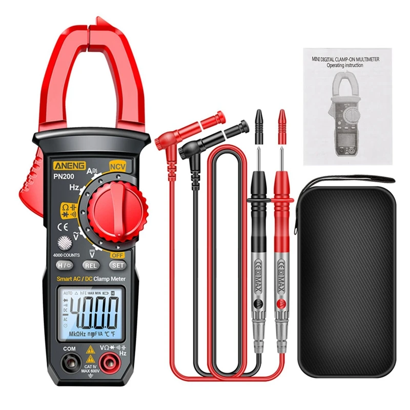 2025 New ANENG PN200 Digital Clamp Meter DC/AC 600A Current 4000 Counts Multimeter Ammeter Voltage Tester Car Hz Capacitance NCV