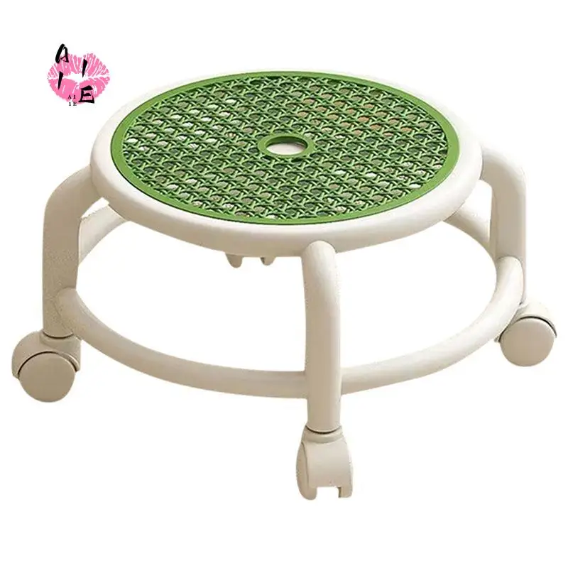 a11e-回転式ローリングスツール-ラウンド-ロー-スモール-グレー-ユニバーサルホイール-子供-大人-強力な容量-実用的な収納