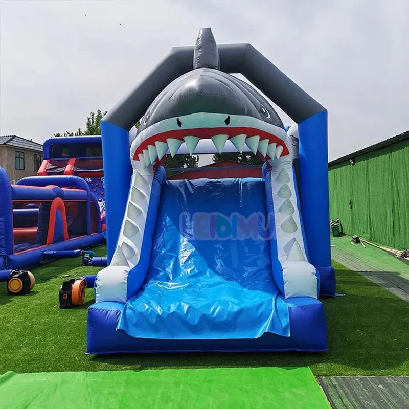 New Design Shark Theme Inflatable Castle Jumping Bounce Slide Inflatable Bouncy House and Slide Combo for Kids