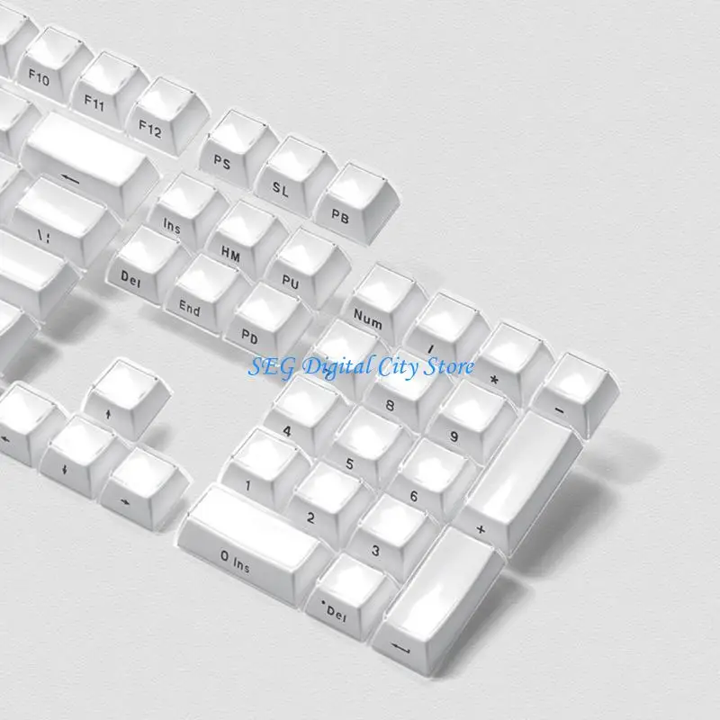 U75B 113Key Semi Transparents Keycap Set OEM Height Side Print for Mechanical Board
