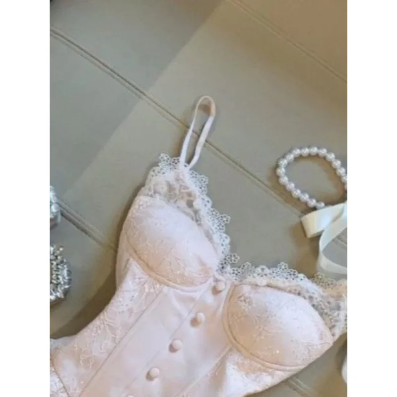 2026 Summer Sweet Pure Desire Style Party Outfit New Sexy Camisole Top + Bodycon Skirt Suit France Elegant Two Piece Set image 4
