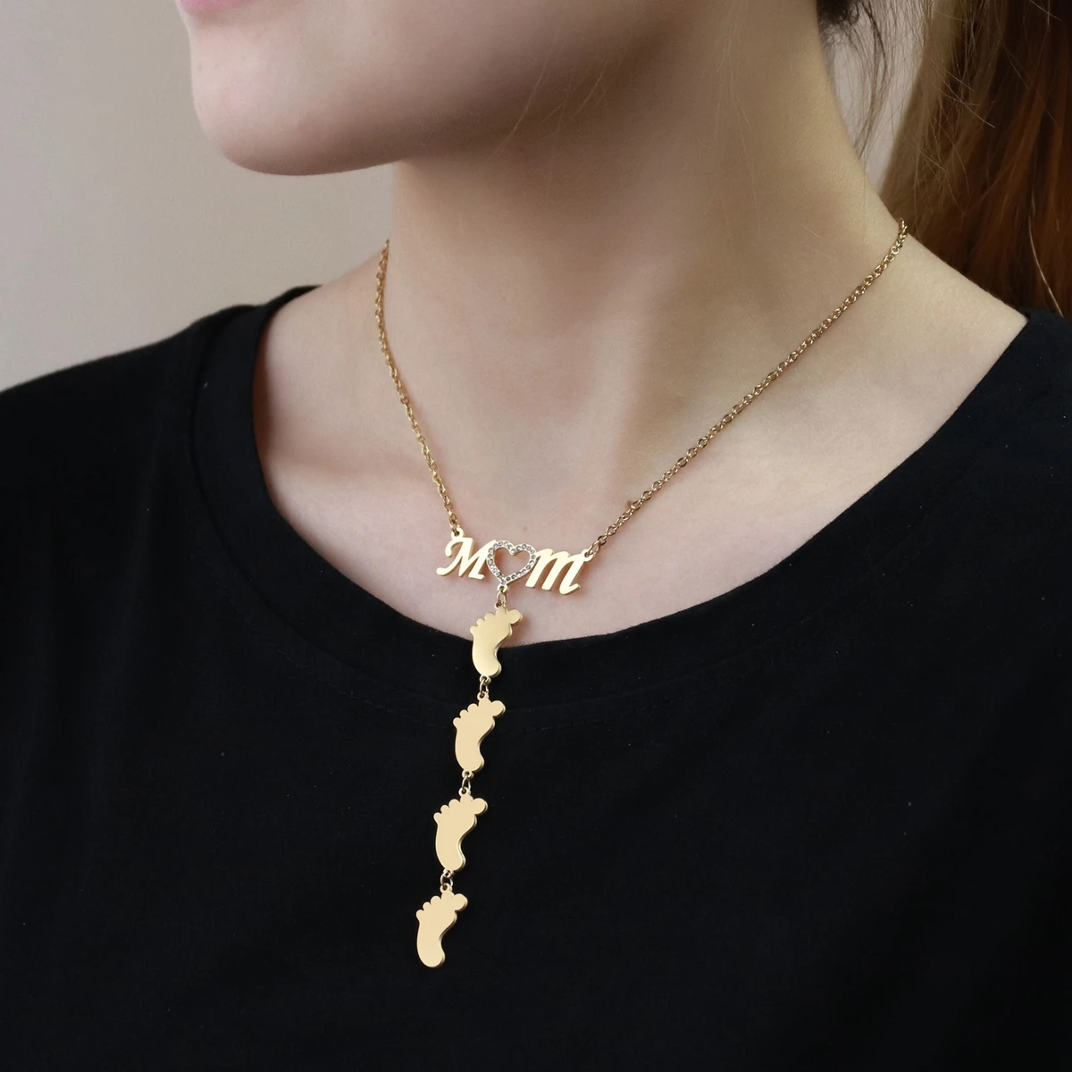 Sifisrri-Collier Personnalisé en Acier Inoxydable avec Noms de Cœur, Porte-clés pour Femme, Cadeau pour Mère