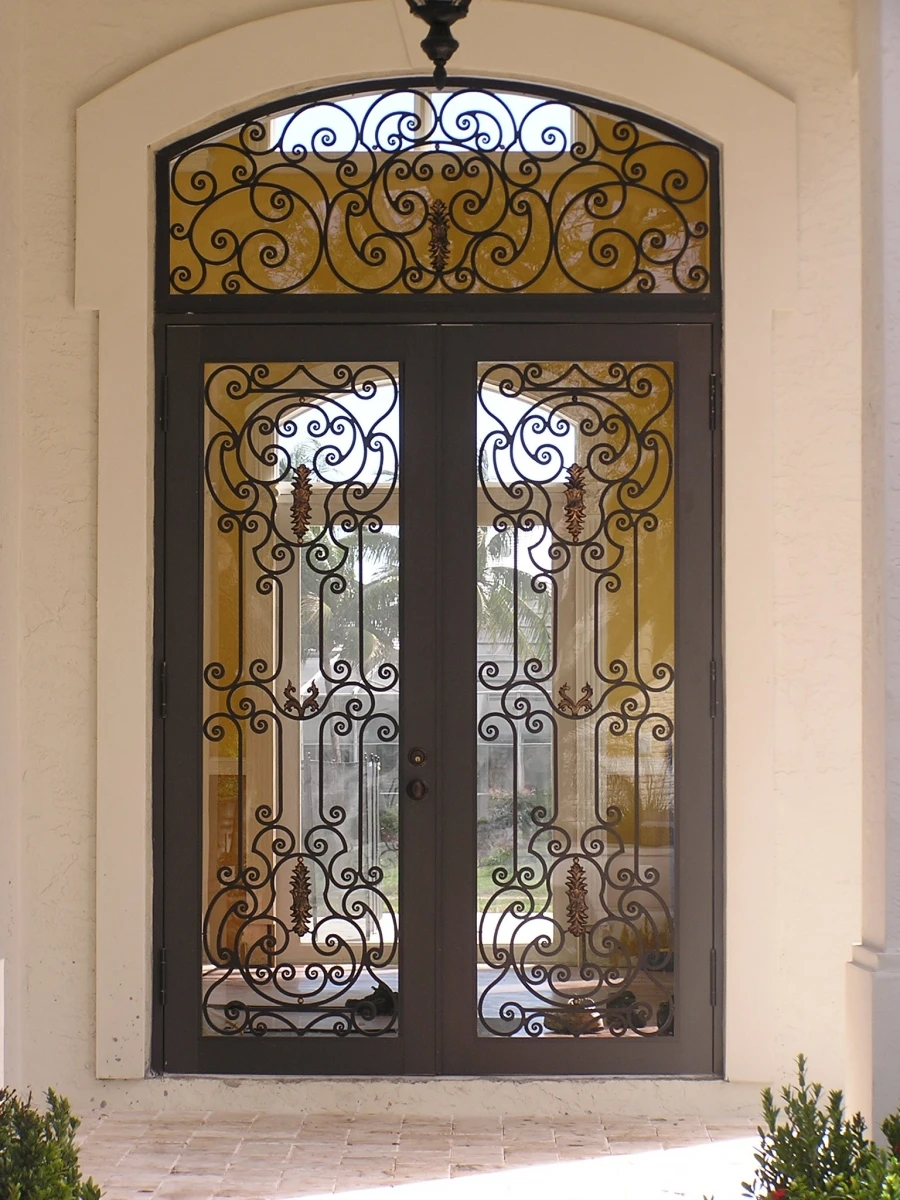 Customization Reasonable Price Arches Iron Doors Front Door Iron Wrought Prices Wrought Iron Door