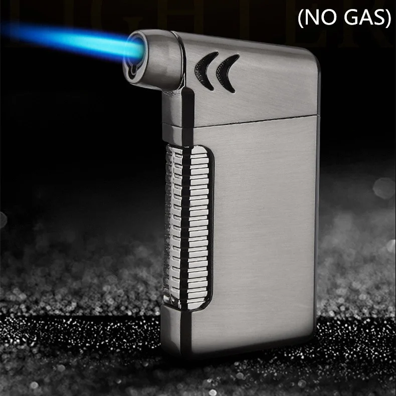 Inflatable Windproof Metal Cigar Lighter 1300 C Butane Lighter Compact Jet Tube Lighter Torch Turbo Gun Lighter（NO GAS）