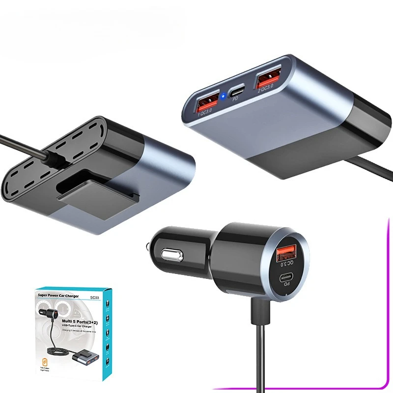 

SC03 Car Multi-function Extension Fast Charging Car Charger, Car Charger Mobile Phone Charging Sharing Expansion