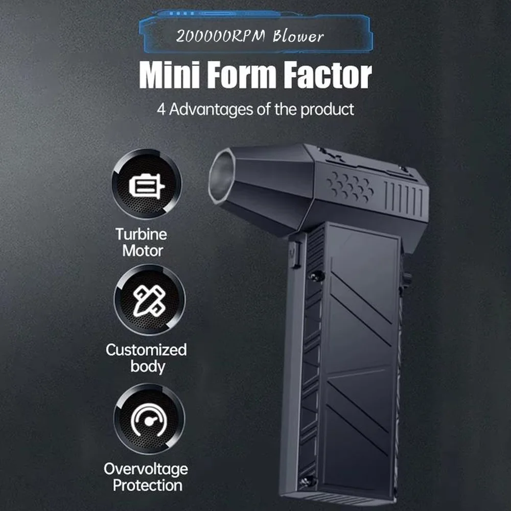 X6 مروحة عنيفة 200000 دورة في الدقيقة منفاخ هواء قوي X9 مكنسة كهربائية من النوع C شحن الرياح القوية 53 متر/الثانية منفاخ توربو نفاث بدون فرش