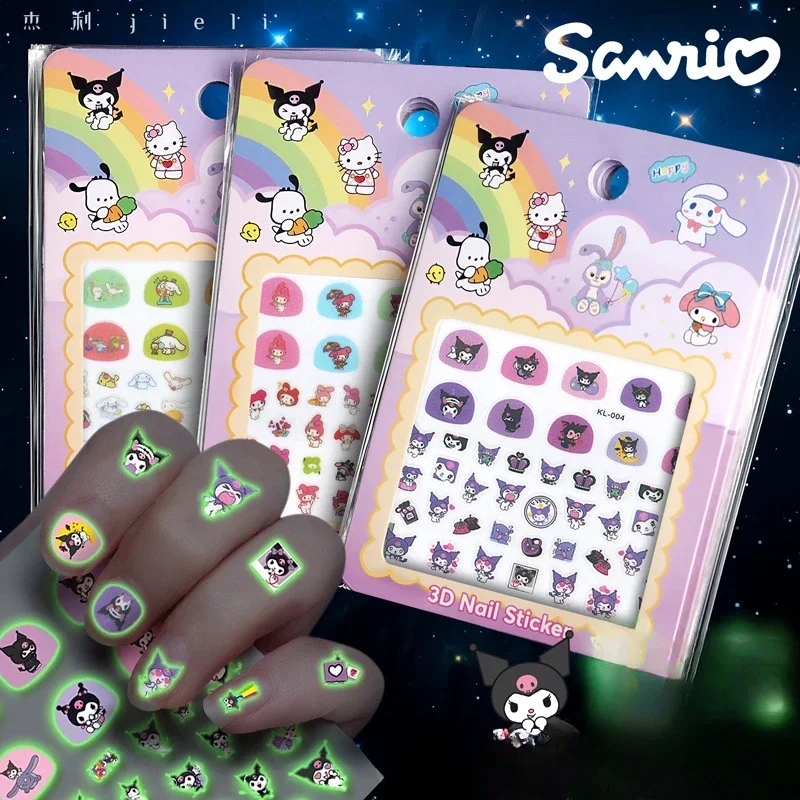 Adesivi Sanrio HelloKitty Kuromi My Melody Adesivi per nail art Bambini Cute Little Girl Adesivi per unghie impermeabili all\'ingrosso