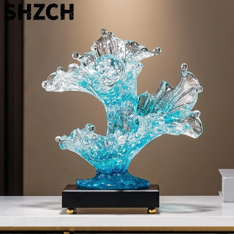 Statuette Blossoming and Wealthy Art Decorations,Home Living Room Entrances, TV Cabinets,Office Desktop Decoration,Gift