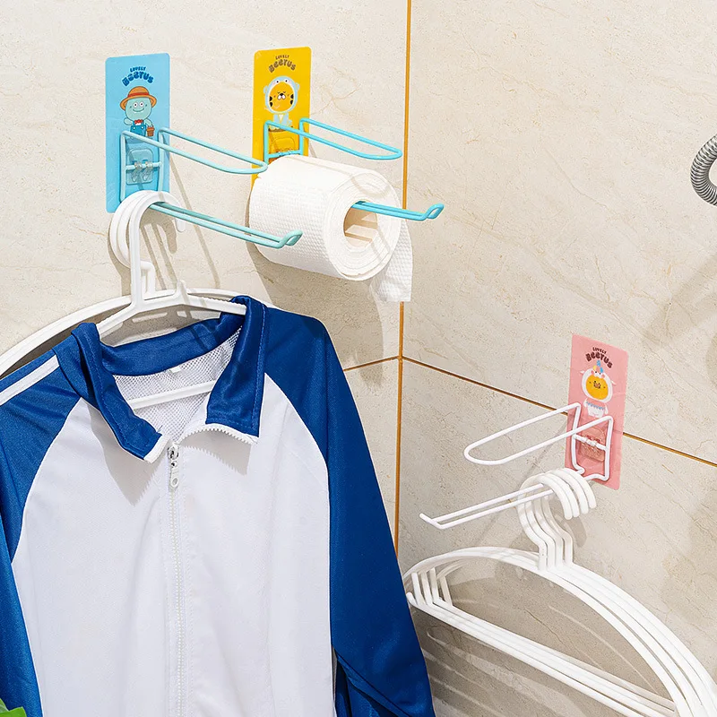 Hook Household Cartoon Hanger Storage Rack Perforation-free Wall-mounted Storage Rack Multi-functional Balcony Organizer