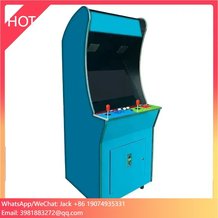 

26-Inch 3D Coin Operated Arcade Cabinet 2500-in-1 Stand-Up Upright Machine with Wood Buttons Fun Coin Pusher Games