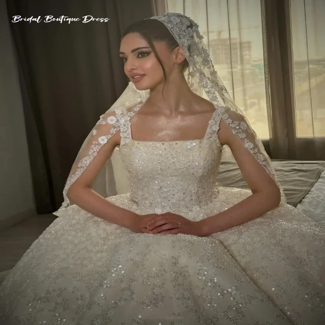 Personalizza squisita gonna a trapezio abiti da festa di nozze applicazioni di pizzo con perline corsetto abiti da sposa di lusso abito da ballo